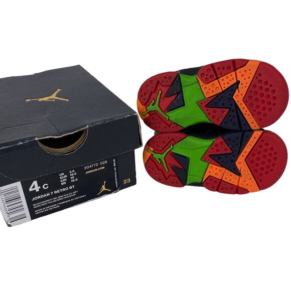 Nike Jordan 7 Retro BT Marvin The Martian 304772 028 Toddler Size 4c Black - Picture 10 of 12